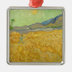 Ornamento De Metal Vincent van Gogh - Campo de Trigo com Ceifador