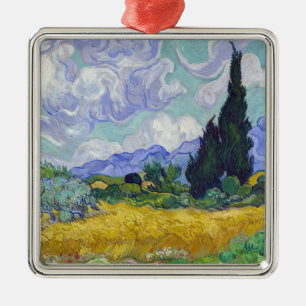 Ornamento De Metal Vincent Van Gogh - Campo de Trigo com Ciprestes
