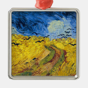 Ornamento De Metal Vincent van Gogh - Campo de trigo com corvos