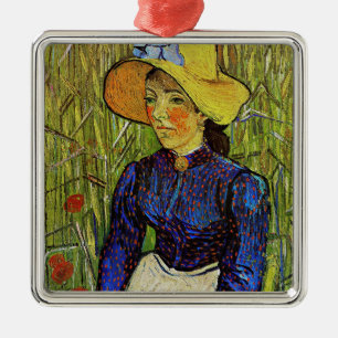 Ornamento De Metal Vincent van Gogh - Camponesa com Chapéu de Palha