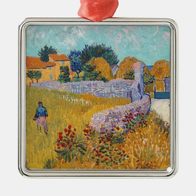 Ornamento De Metal Vincent van Gogh - Farmhouse in Provence (Frente)