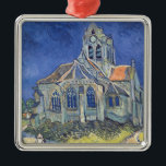 Ornamento De Metal Vincent van Gogh | Igreja de Auvers-sur-Oise<br><div class="desc">A Igreja em Auvers-sur-Oise, 1890 | por Vincent van Gogh | Art Location: Musee d'Orsay, Paris, França | Artista neerlandês | Número de Coleção de Imagens: XIR33823</div>