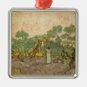 Ornamento De Metal Vincent van Gogh - Mulheres Colhendo Azeitonas