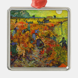 Ornamento De Metal Vincent van Gogh - O Vineyard Vermelho