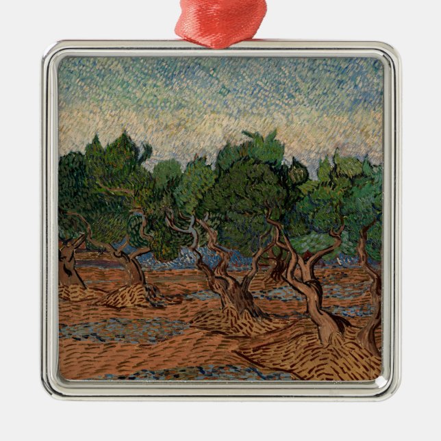 Ornamento De Metal Vincent van Gogh - Olive Grove (Frente)