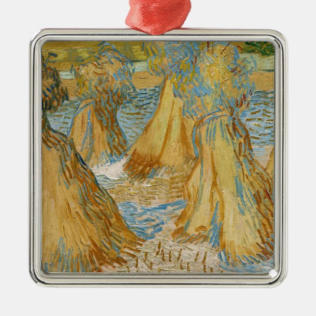 Ornamento De Metal Vincent van Gogh - Pastas de trigo (Frente)