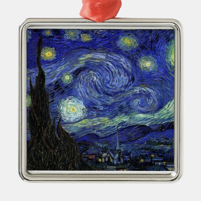 Ornamento De Metal Vincent van Gogh, Starry Night (Frente)