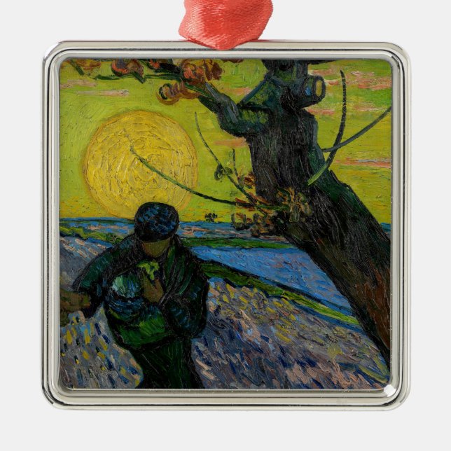 Ornamento De Metal Vincent van Gogh - The Sower (Frente)