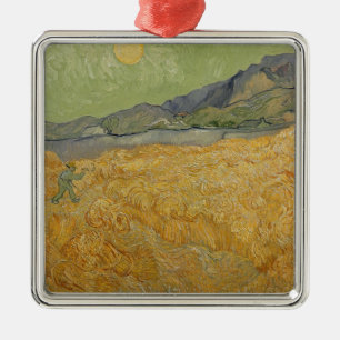 Ornamento De Metal Vincent van Gogh  Wheatfield com Reaper, 1889