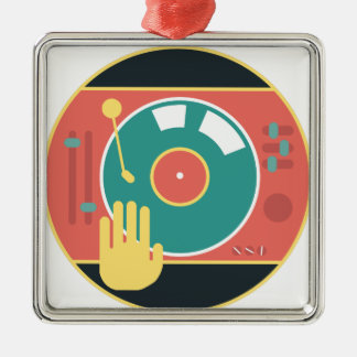 Ornamento De Metal Vinil-registro-jogador-mão-risco