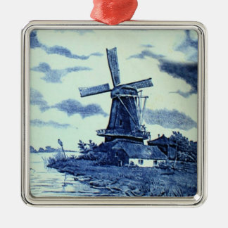 Ornamento De Metal Vintage Antique Delft Blue Azulejo - Moinho