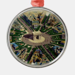 Ornamento De Metal Vintage Arc de Triomphe Paris