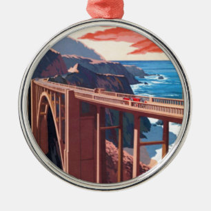 Ornamento De Metal Vintage Big Sur Bixby Bridge USA Turismo nos EUA