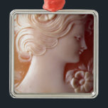 Ornamento De Metal Vintage Cameo Women silhouette<br><div class="desc">Uma antiga romântica - imagem de uma bonito Senhora Vitoriana - delicada detalhe de filigrana.</div>