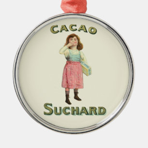 Ornamento De Metal Vintage Chocolate Kiss Girl da França