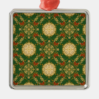 Ornamento De Metal Vintage Christmas Pattern - Metal Ornament