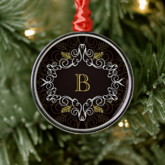 Ornamento De Metal Vintage Dourado Deco Frame Festivo Foliografia Mon