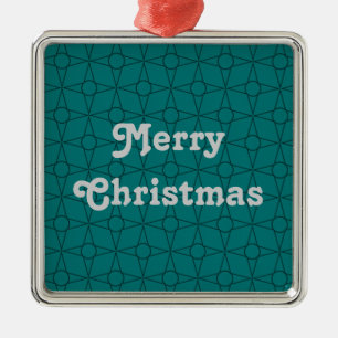 Ornamento De Metal Vintage Funk Premium Ornament, Teal