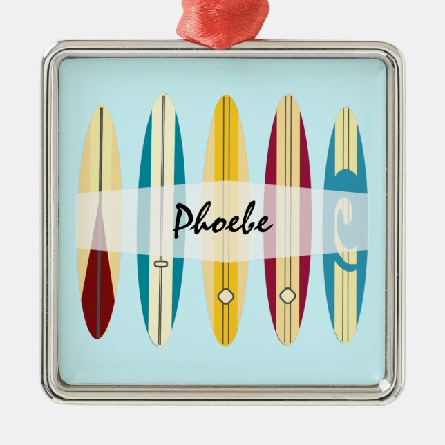 Ornamento De Metal Vintage Longboards (Frente)