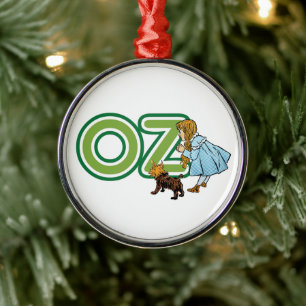 Ornamento De Metal Vintage mágico de Oz Dorothy Toto com letras