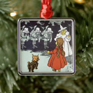 Ornamento De Metal Vintage mágico de Oz Dorothy Toto Glinda Munchkin