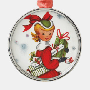 Ornamento De Metal Vintage Natal dos anos 50