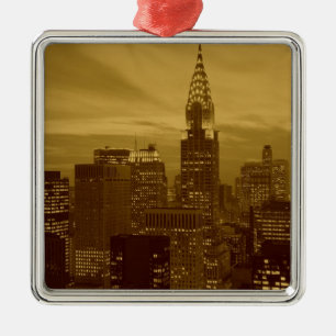 Ornamento De Metal Vintage New York Manhattan