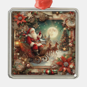 Ornamento De Metal Vintage Papais noeis Ornament