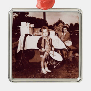 Ornamento De Metal Vintage Photoógrafo Drummer Boy c 1930s