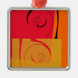 Ornamento De Metal Vintage Pink, laranja, amarelo, preto - retro art