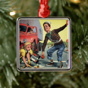 Ornamento De Metal Vintage Safety Patrol Cruzando Guarda Ajudando Gar