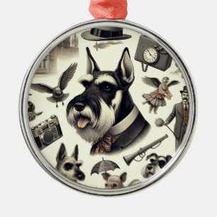 Ornamento De Metal Vintage Schnauzer Seamless