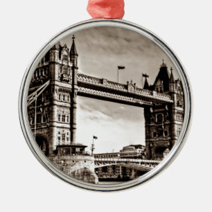 Ornamento De Metal Vintage Sepia London Tower Bridge