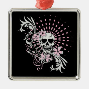 Ornamento De Metal Vintage Skull