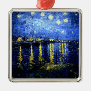 Ornamento De Metal Vintage Van Gogh belas artes, Starry Night over Rh