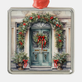 ORNAMENTO DE METAL VINTAGEM OU PORTA DE NATAL DESCORTADA