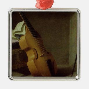 Ornamento De Metal Viol baixo, folha da contagem e uma espada, 1693