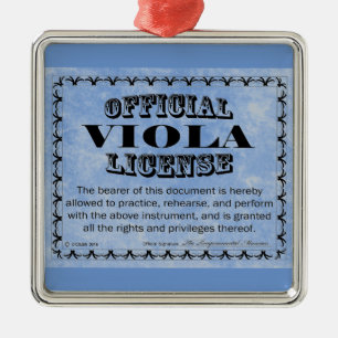 Ornamento De Metal Viola License Metal Ornament