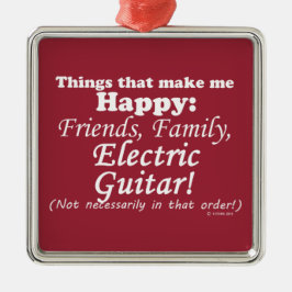 Ornamento De Metal Violão Elétrico Me Torna Feliz