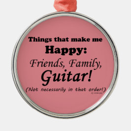 Ornamento De Metal Violão me faz feliz