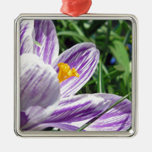 Ornamento De Metal Violet Primavera Crocus