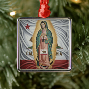 Ornamento De Metal Virgem de Guadalupe - Califórnia