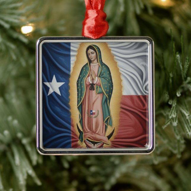 Ornamento De Metal Virgem de Guadalupe - Texas (Árvore)