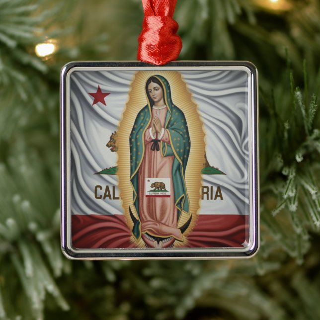 Ornamento De Metal Virgen de Guadalupe - California (Árvore)