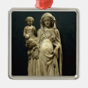 Ornamento De Metal Virgin e criança, c.1375 (alabastro)