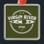 Ornamento De Metal Virgin River Utah Kayaking<br><div class="desc">O rio Virgin é um afluente do Rio Colorado nos Estados Unidos de Utah, Nevada e Arizona. O rio tem cerca de 162 milhas de extensão. Foi designado o primeiro rio selvagem e cênico de Utah em 2009, durante a celebração centenária do Parque Nacional Zion.</div>