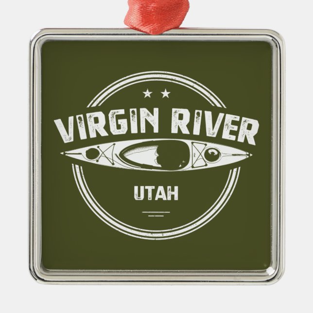 Ornamento De Metal Virgin River Utah Kayaking (Frente)