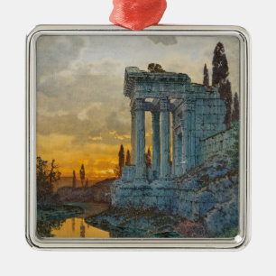 Ornamento De Metal Visão do Sul da Itália com as antigas ruínas ro