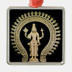 Ornamento De Metal Vishnu, Chola atrasado