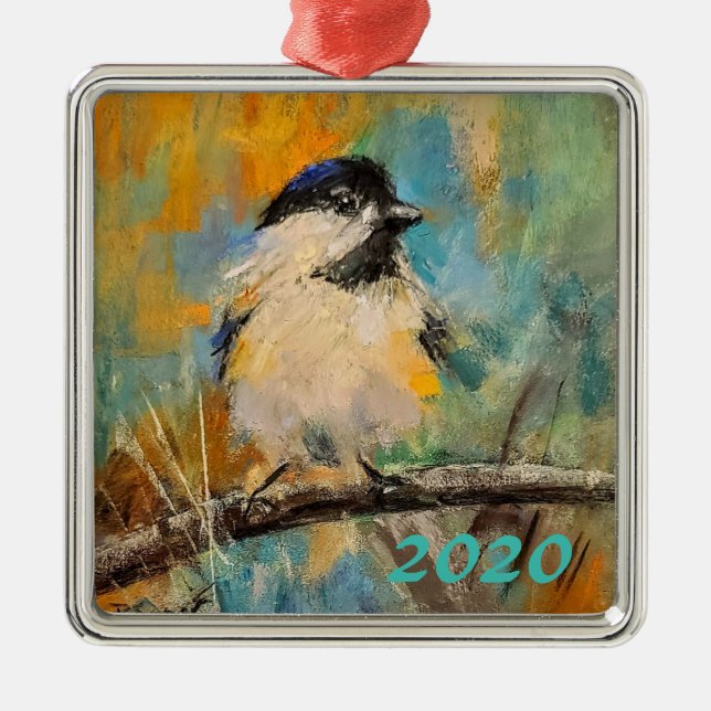 Ornamento De Metal Visitante de inverno 1 (Frente)